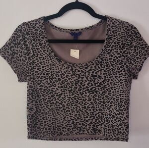 Aeropostale Leopard Print Crop Top